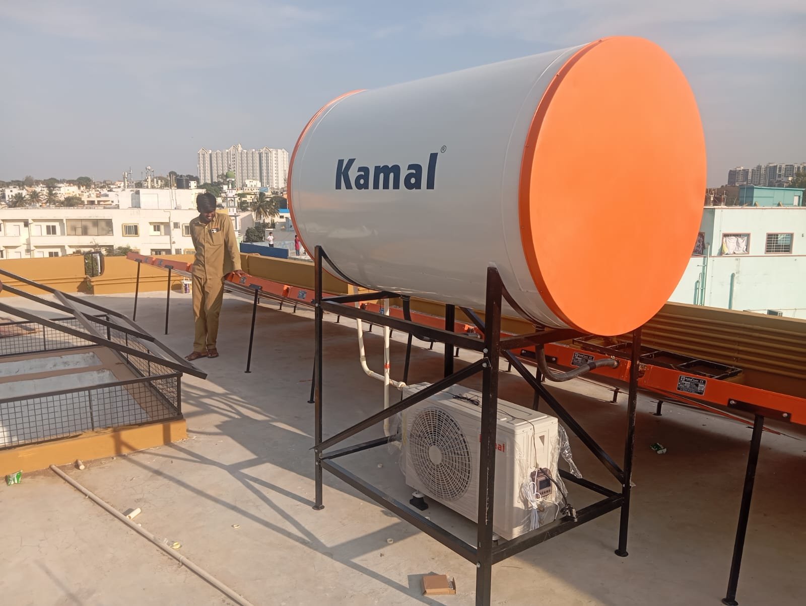 Kamal MS Epoxy Coated Solar Water Heater with Heat Pump - Image 2